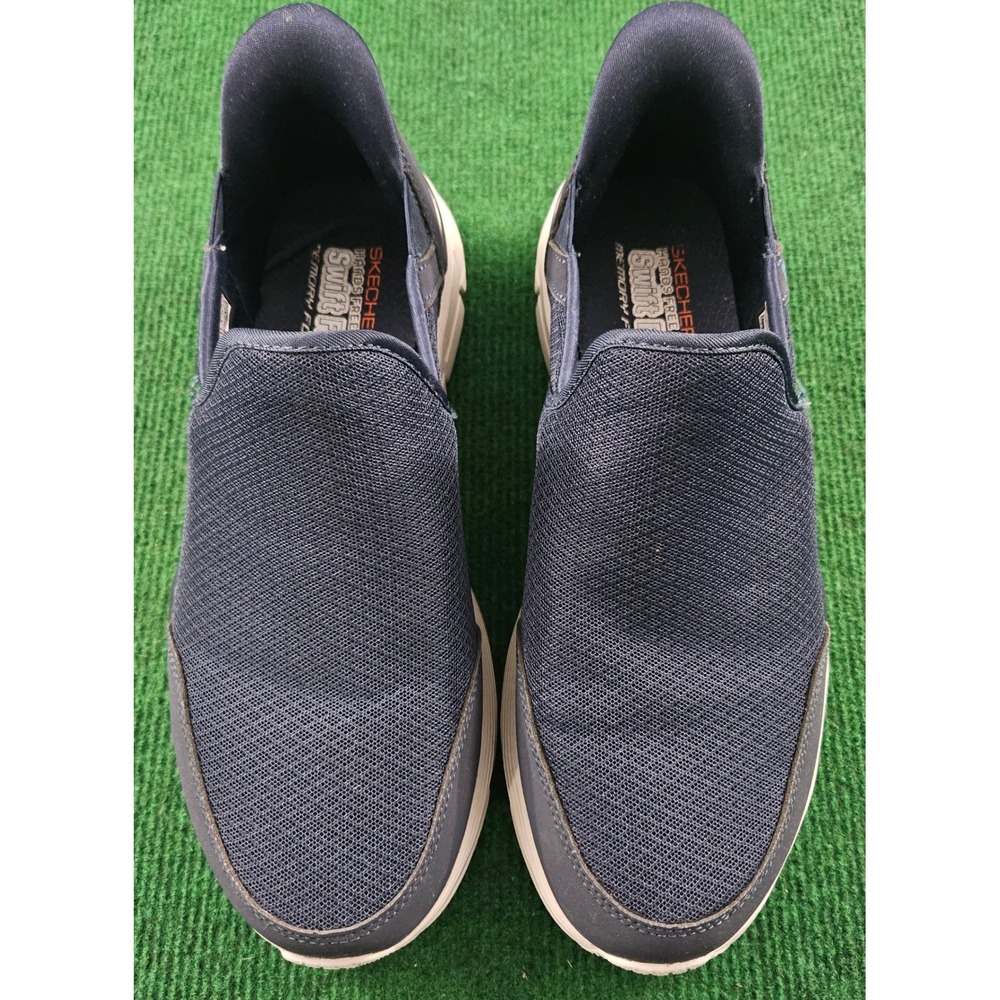 Skechers Mens Hands Free Swift Fit Memory Foam Slip On‎ Shoes Navy Blue Size 9.5